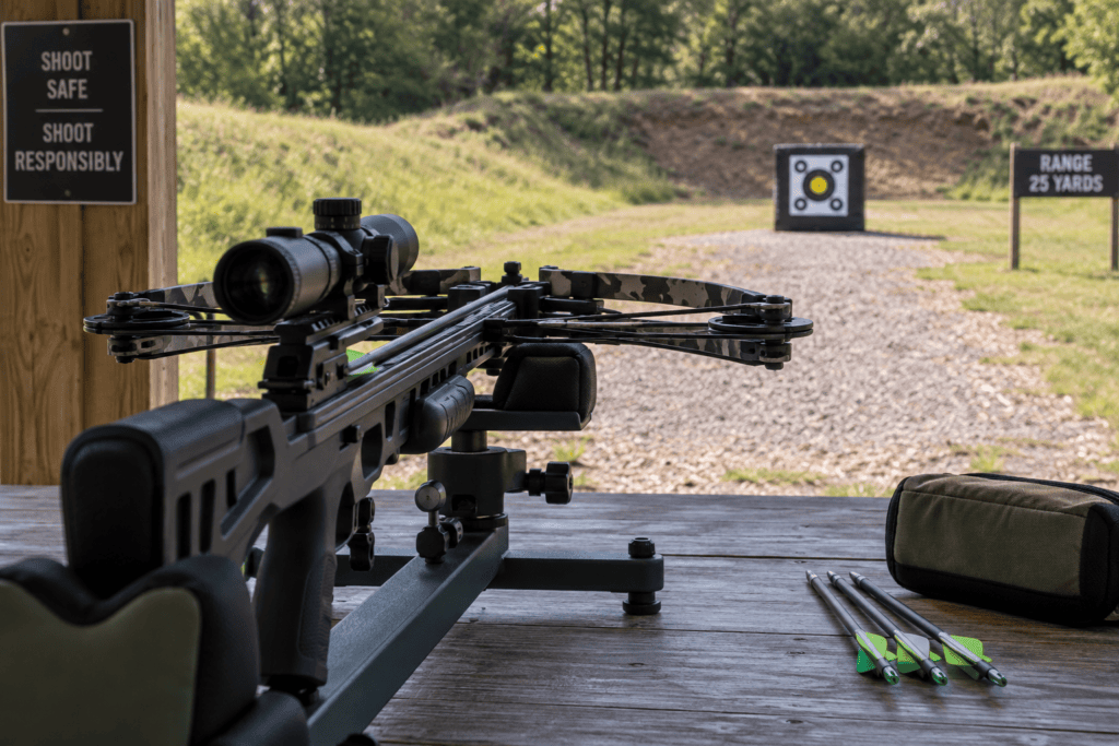 how to sight in a crossbow scope